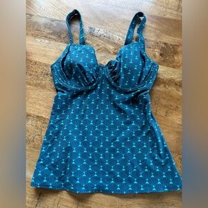 TITLE NINE | Bodacious Tankini Top - Momiji Allover Neptune 32D